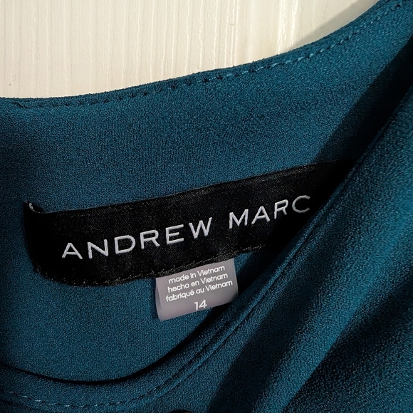 Andrew Marc Sleeveless Ruched Sheath DressColor: Cypress, Size: 14 (EUC) - Picture 6 of 16